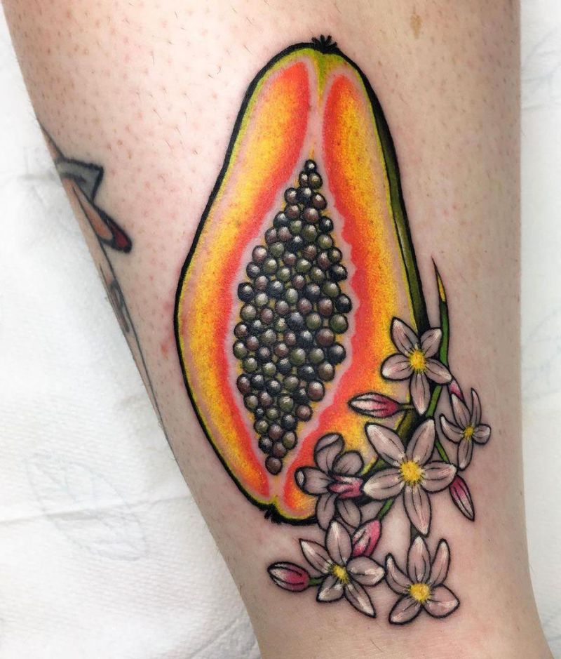 30 Perfect Papaya Tattoos to Inspire You