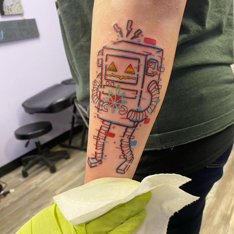 30 Pretty Robot Tattoos You Will Love