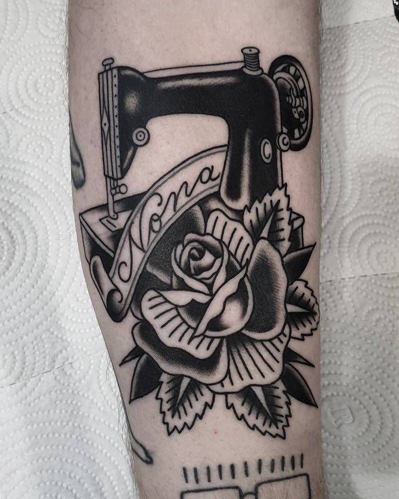 30 Pretty Sewing Machine Tattoos You Must Love