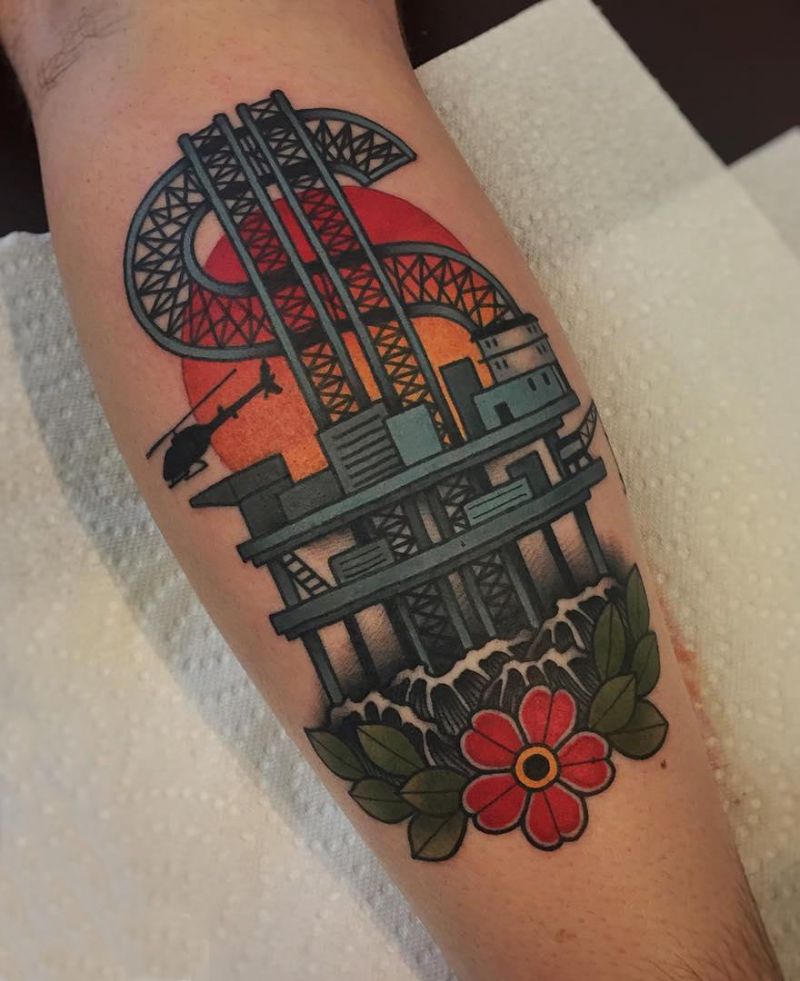 30 Pretty Oil Rig Tattoos You Can Copy