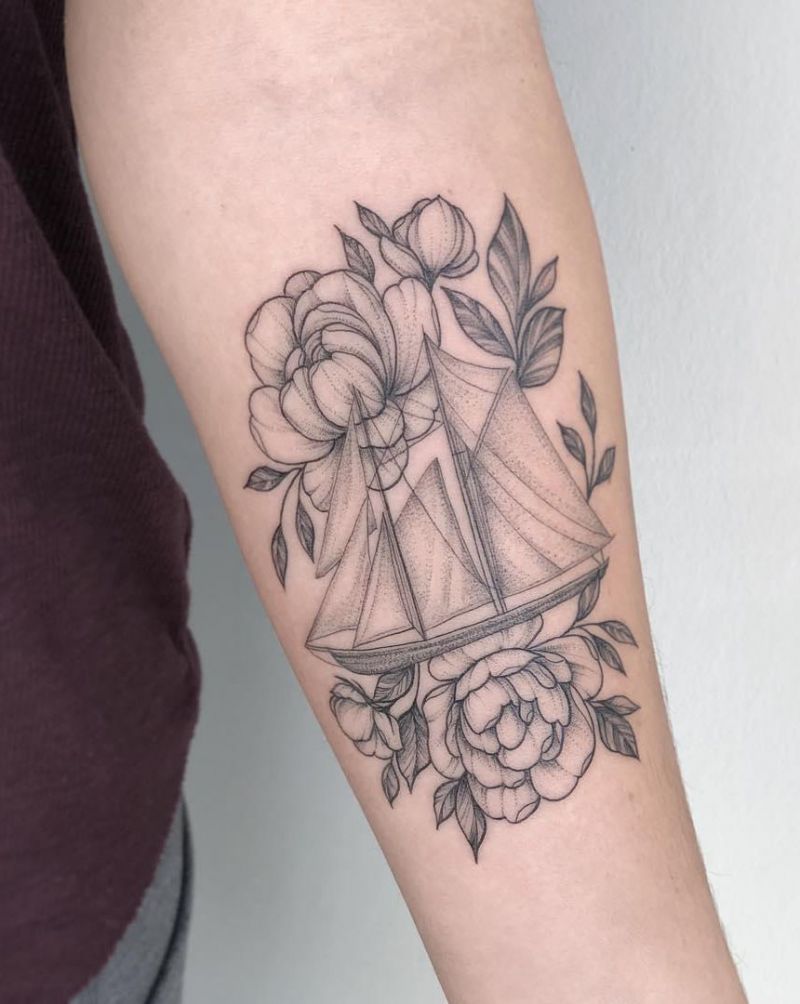 30 Pretty Sailboat Tattoos You Must Love