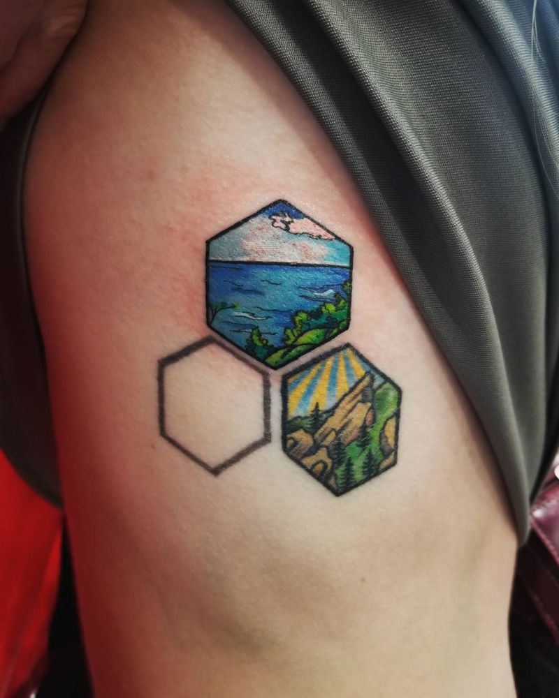 30 Great Hexagon Tattoos to Inspire You