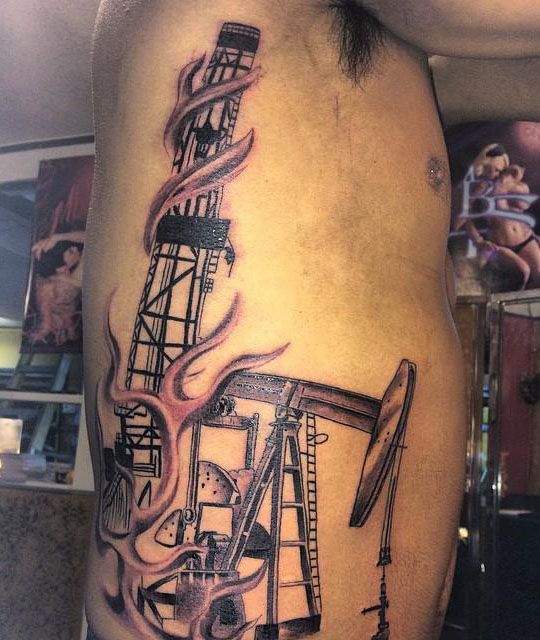 30 Pretty Oil Rig Tattoos You Can Copy