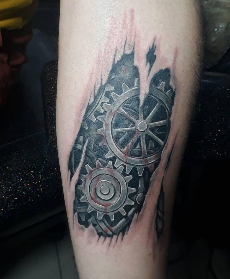 30 Pretty Gear Tattoos You Can Copy