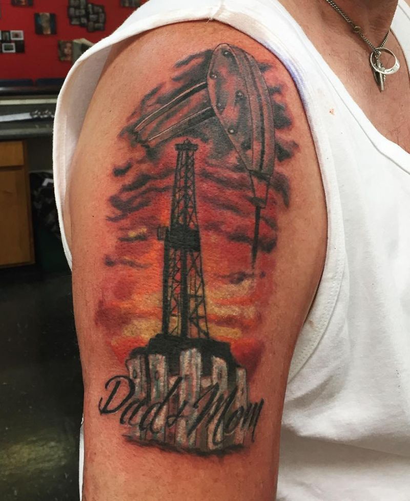 30 Pretty Oil Rig Tattoos You Can Copy