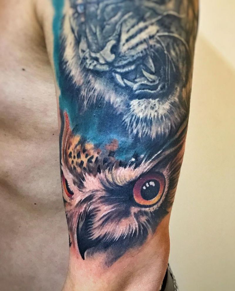 30 Pretty Owl Eye Tattoos You Can Copy