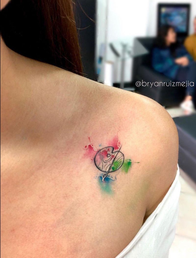 30 Pretty Paint Palette Tattoos You Must Love