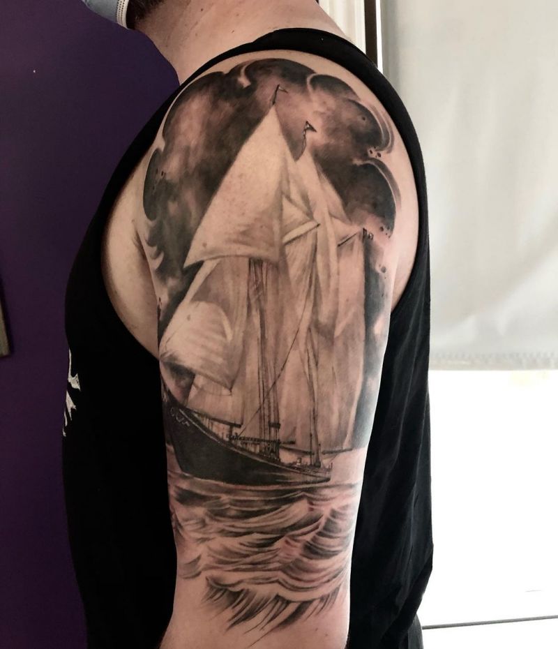 30 Pretty Sailboat Tattoos You Must Love