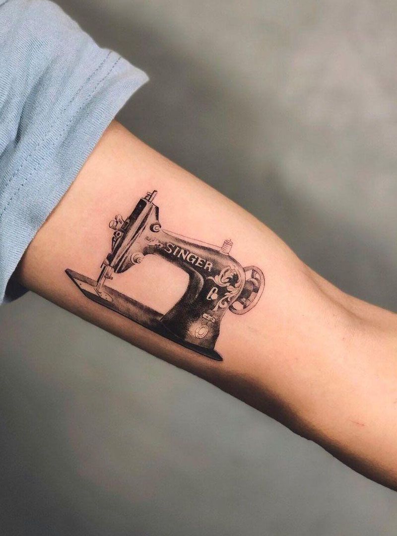 30 Pretty Sewing Machine Tattoos You Must Love