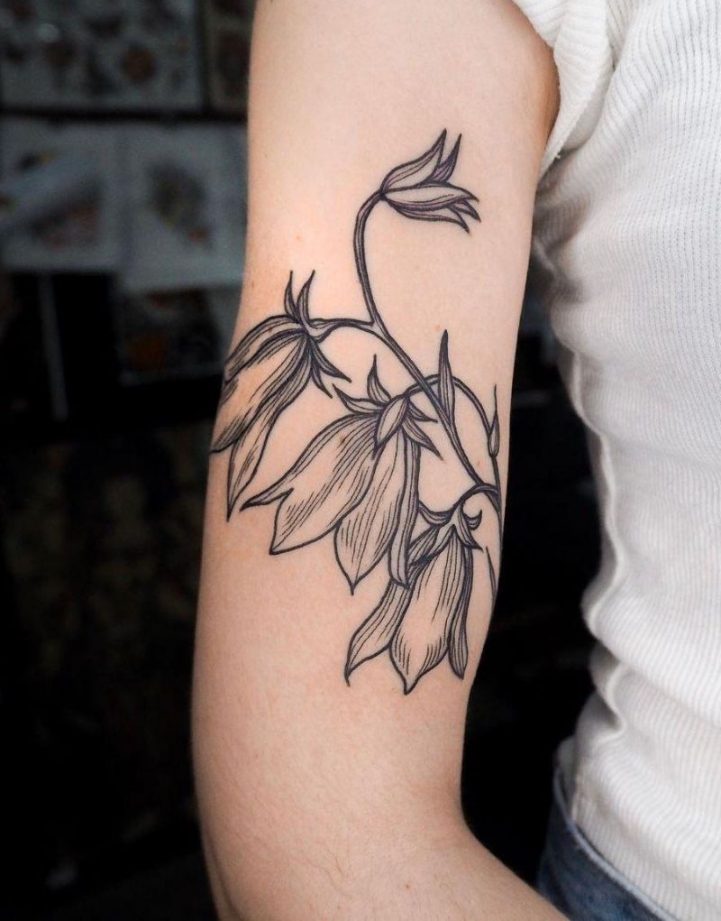 30 Great Bellflower Tattoos to Inspire You