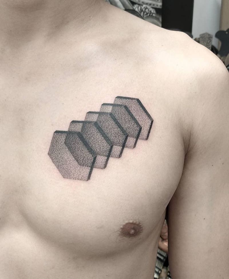 30 Great Hexagon Tattoos to Inspire You