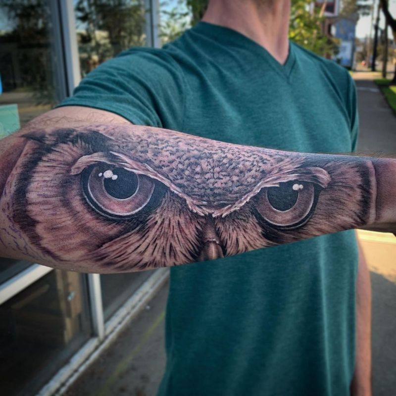 30 Pretty Owl Eye Tattoos You Can Copy