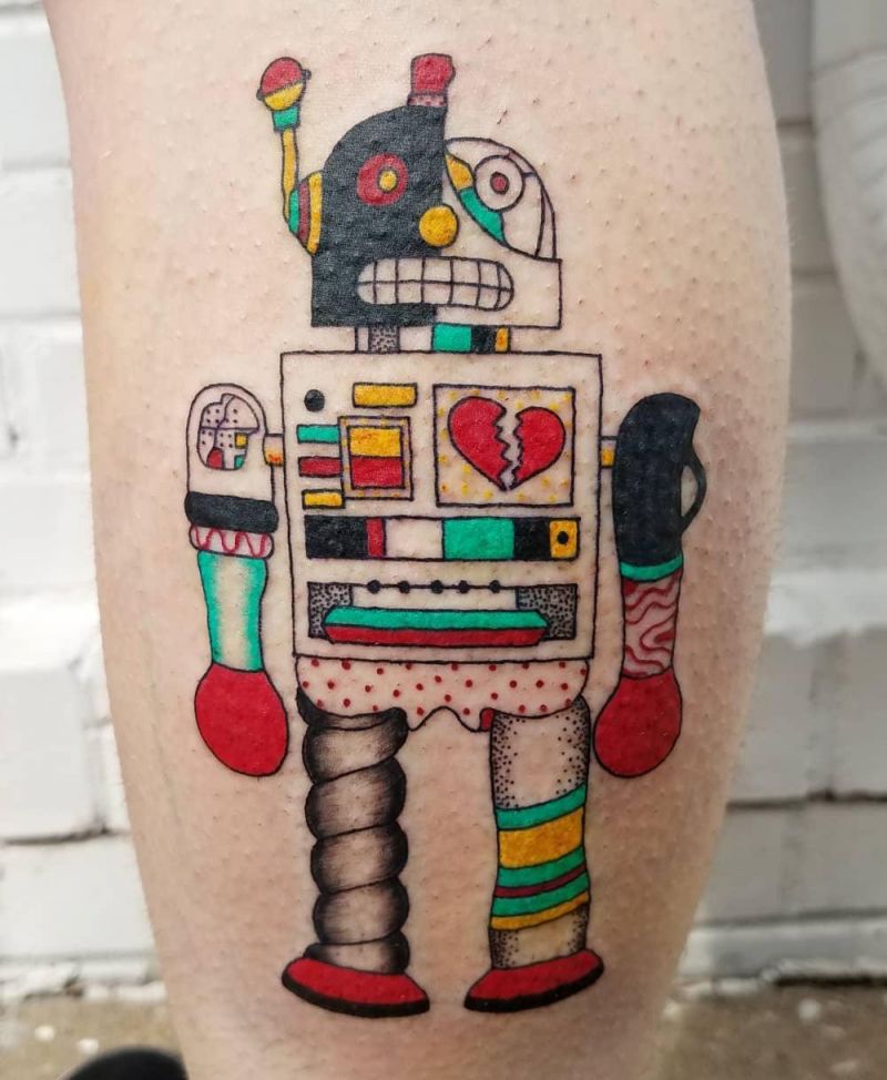 30 Pretty Robot Tattoos You Will Love