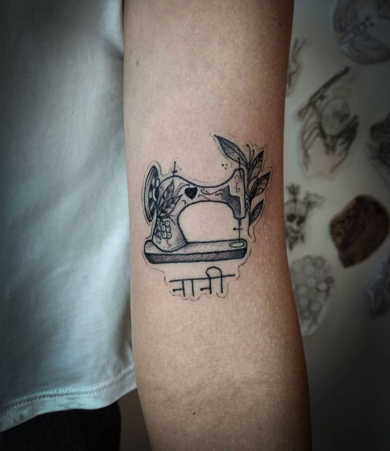 30 Pretty Sewing Machine Tattoos You Must Love