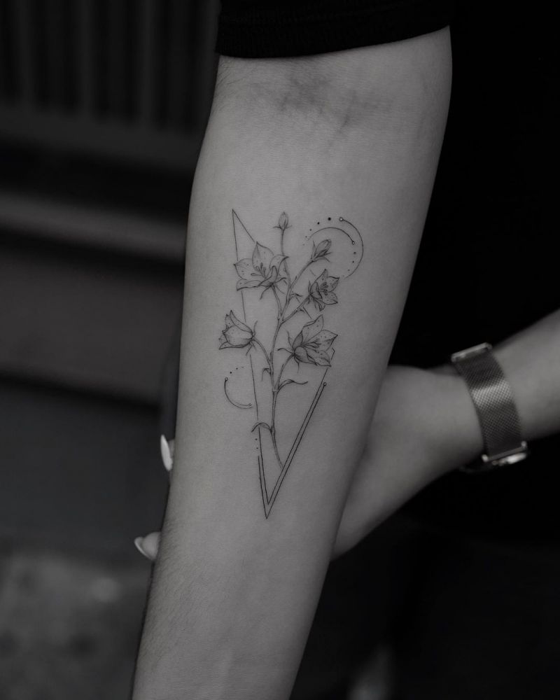 30 Great Bellflower Tattoos to Inspire You