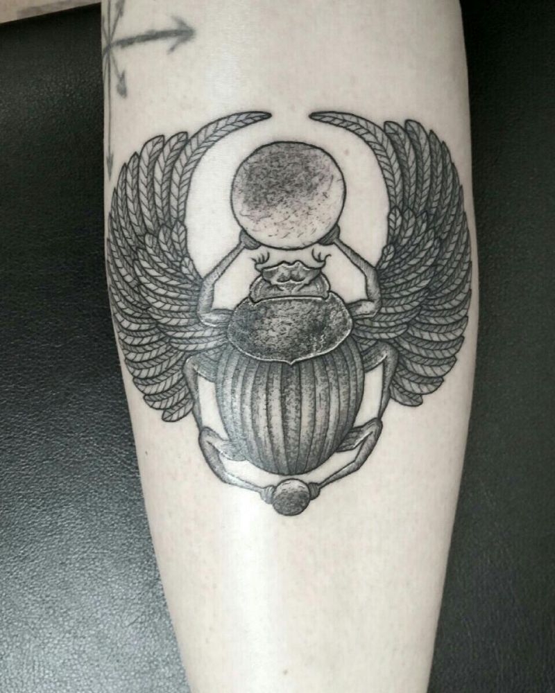 24 Pretty Dung Beetle Tattoos For Inspiration