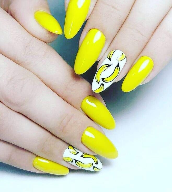 30 Stylish Banana Nail Art Designs You Can Copy