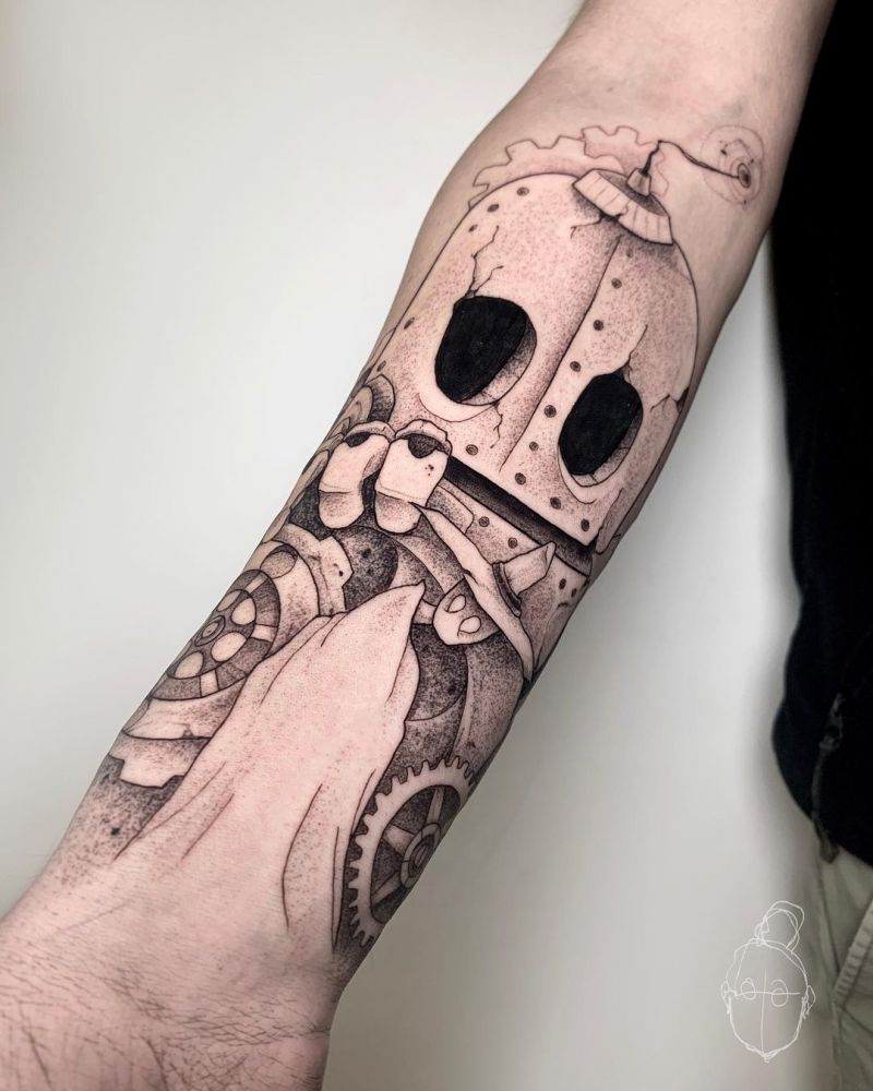 30 Pretty Robot Tattoos You Will Love