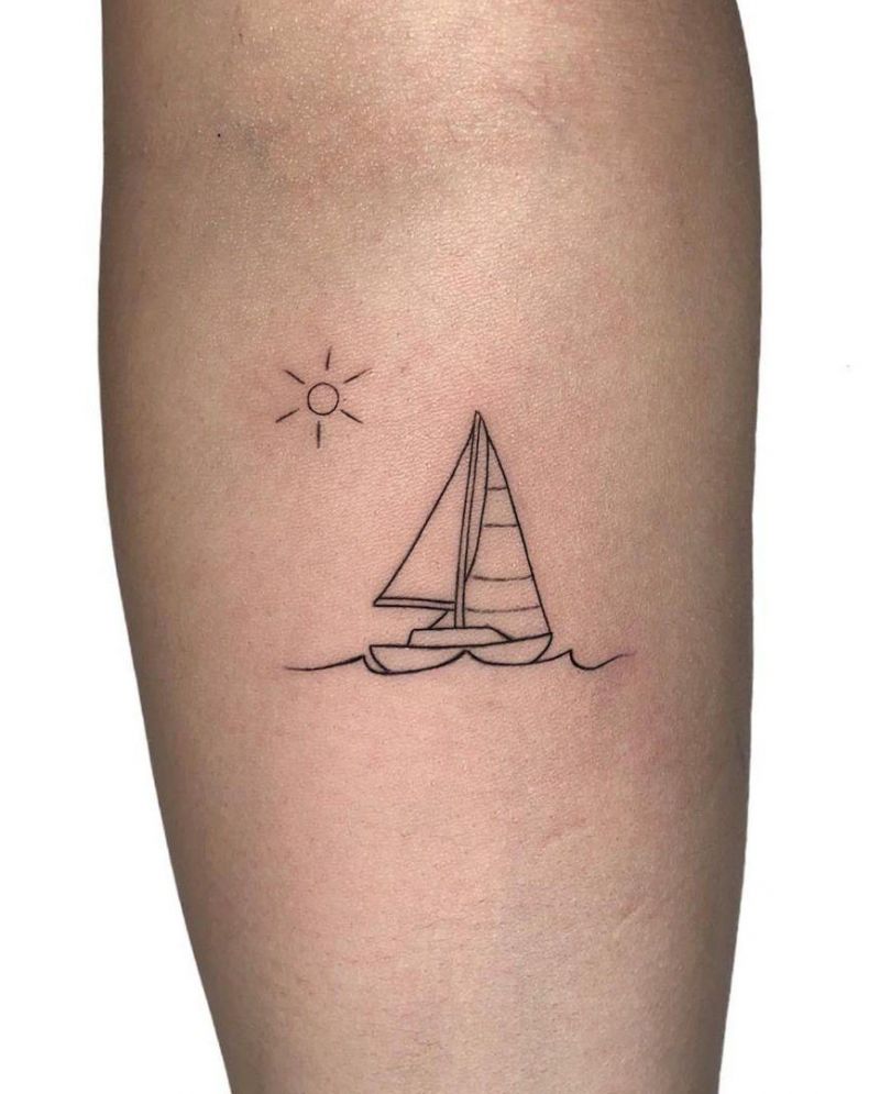 30 Pretty Sailboat Tattoos You Must Love