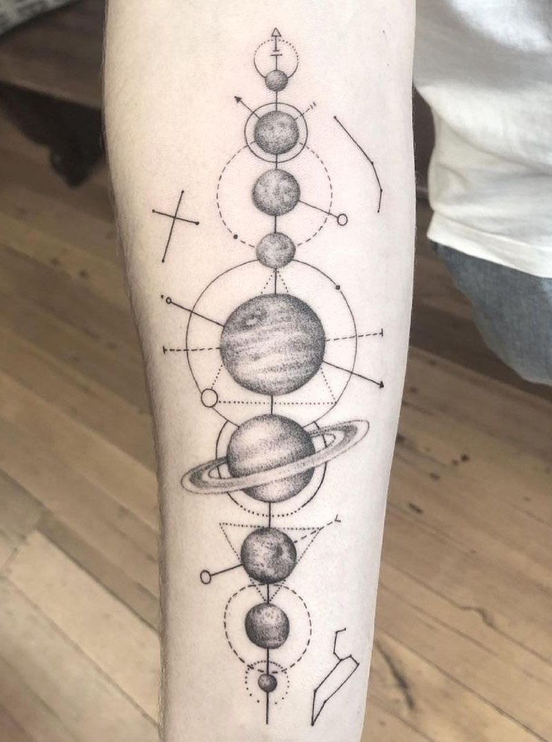 30 Pretty Solar System Tattoos You Must Love