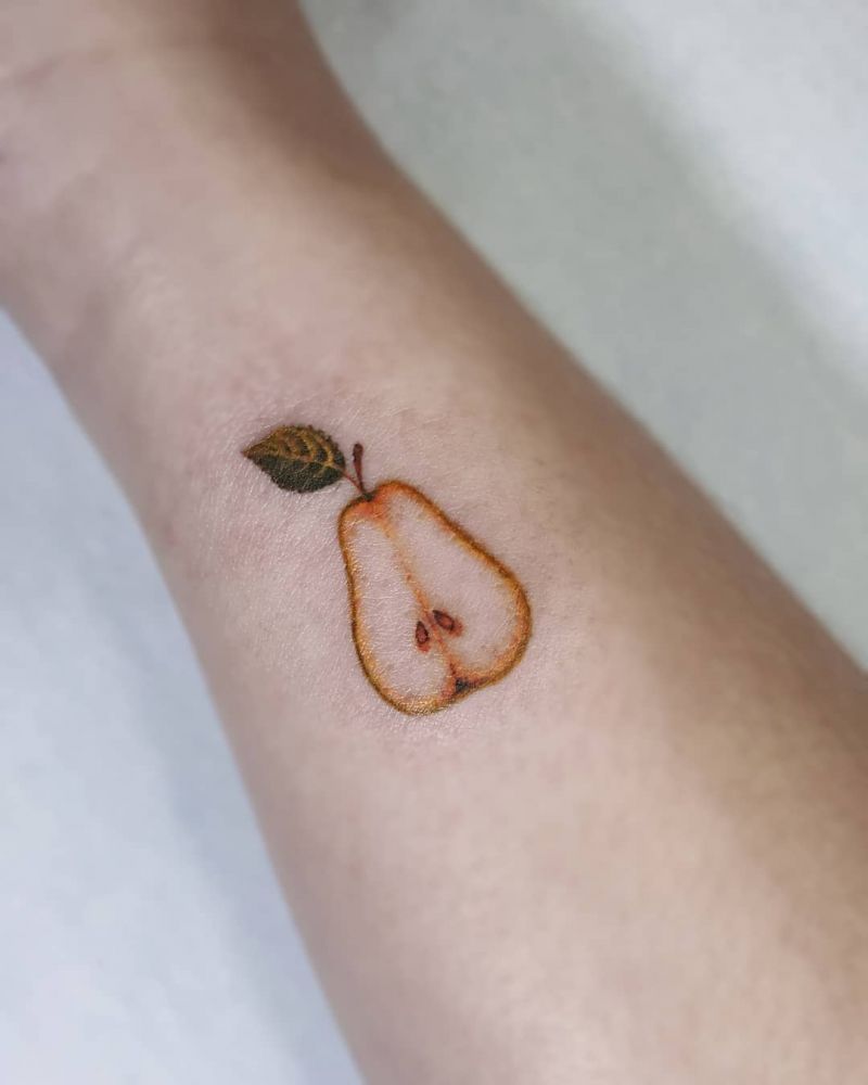 30 Pretty Pear Tattoos You Must Love