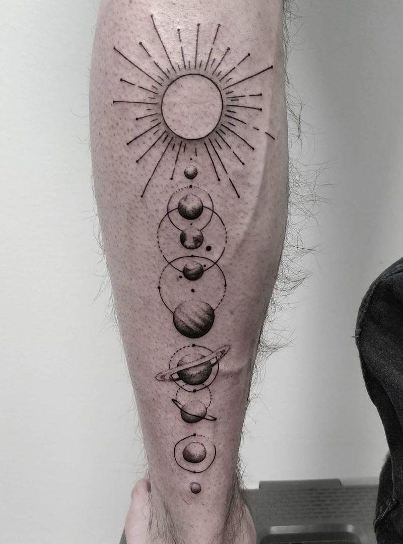 30 Pretty Solar System Tattoos You Must Love
