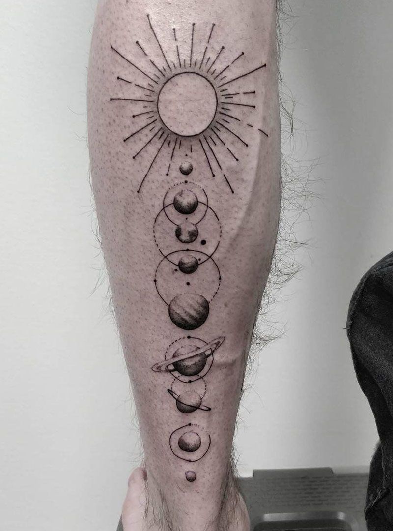 30 Pretty Solar System Tattoos You Must Love