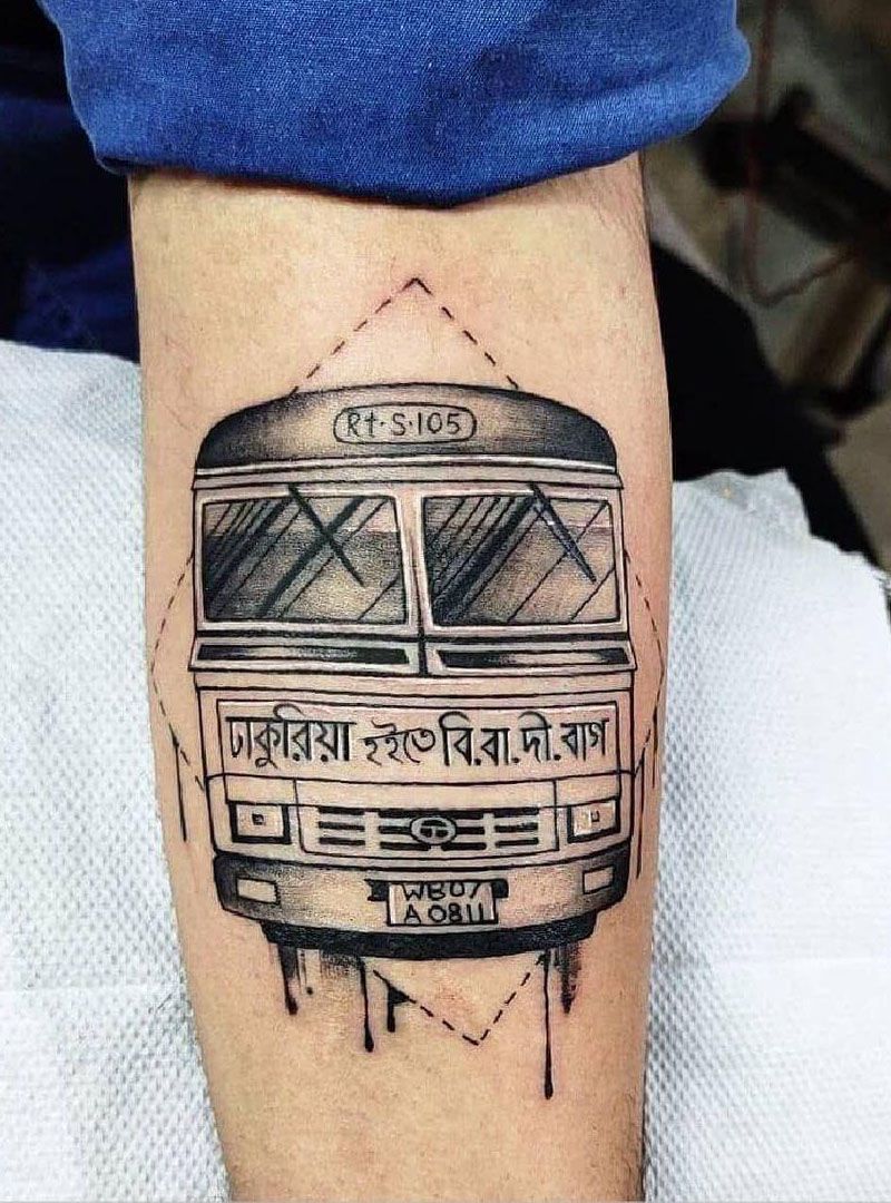 30 Pretty Bus Tattoos You Can Copy
