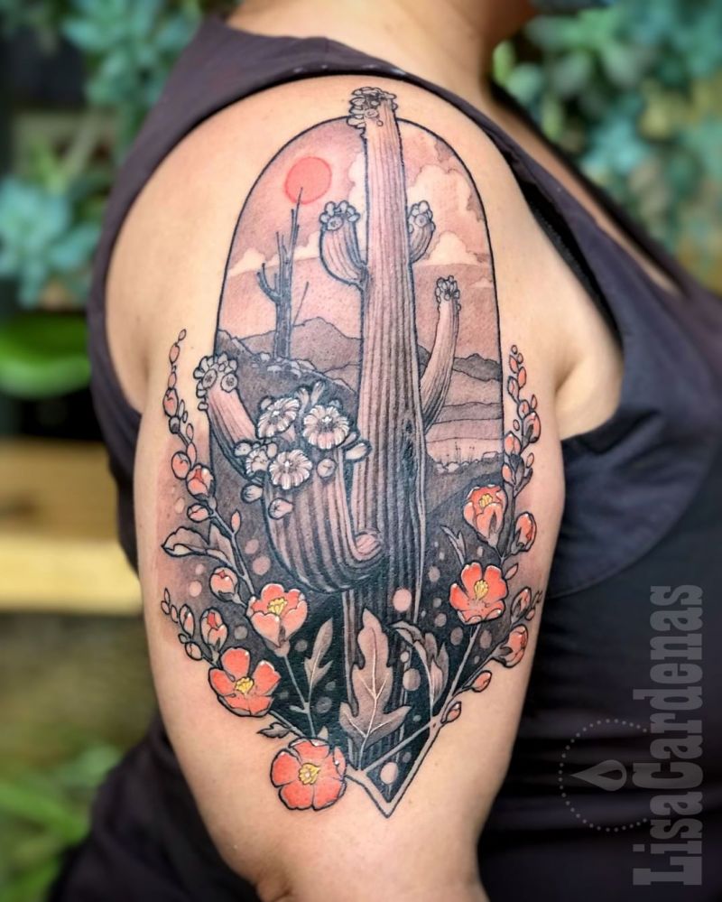 30 Pretty Saguaro Tattoos You Will Love