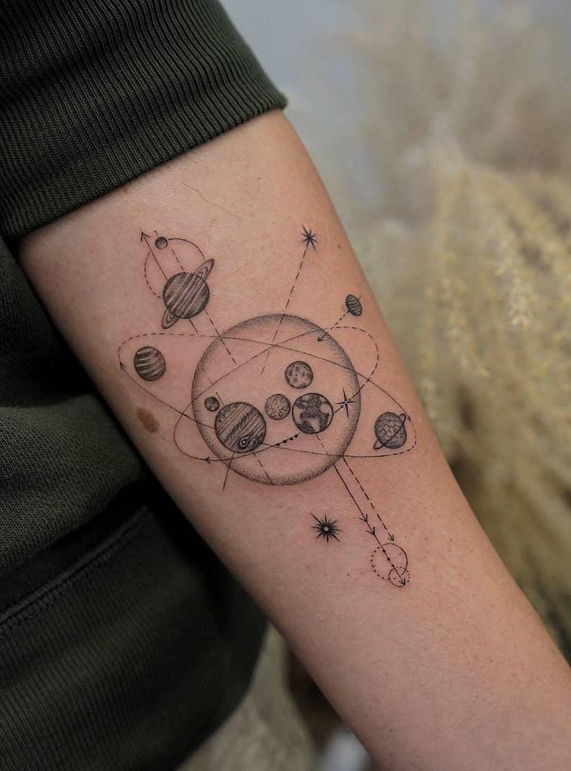 30 Pretty Solar System Tattoos You Must Love