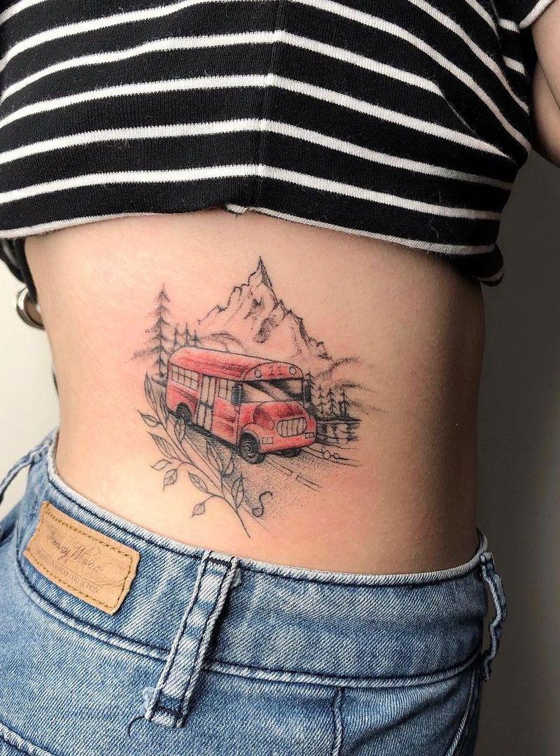 30 Pretty Bus Tattoos You Can Copy