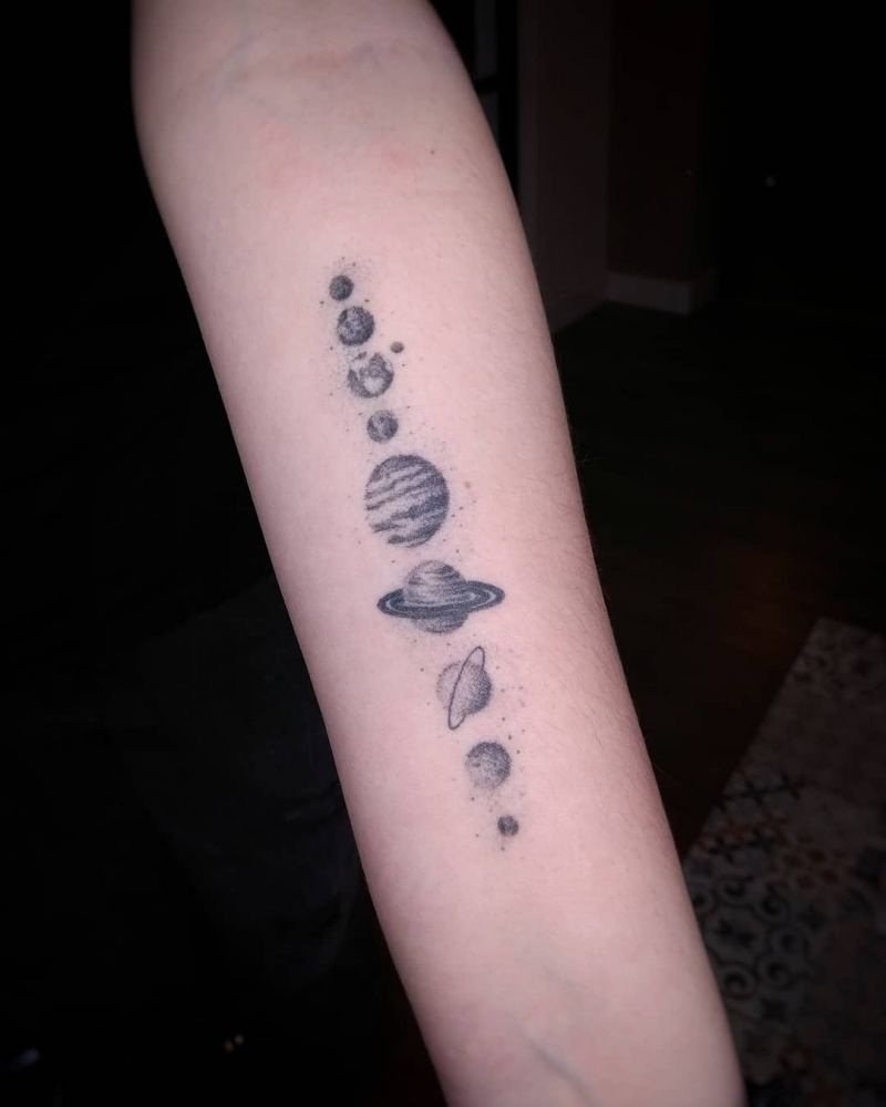 30 Pretty Solar System Tattoos You Must Love