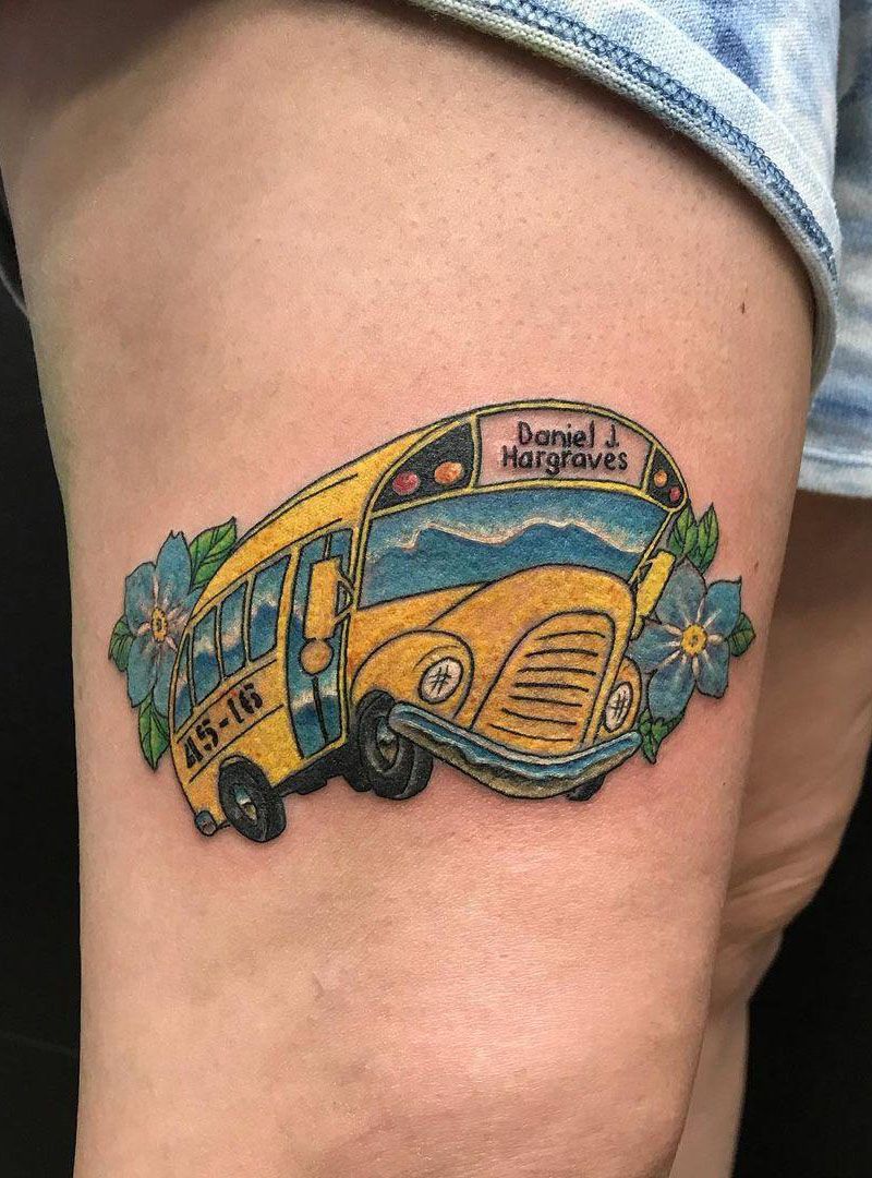 30 Pretty Bus Tattoos You Can Copy