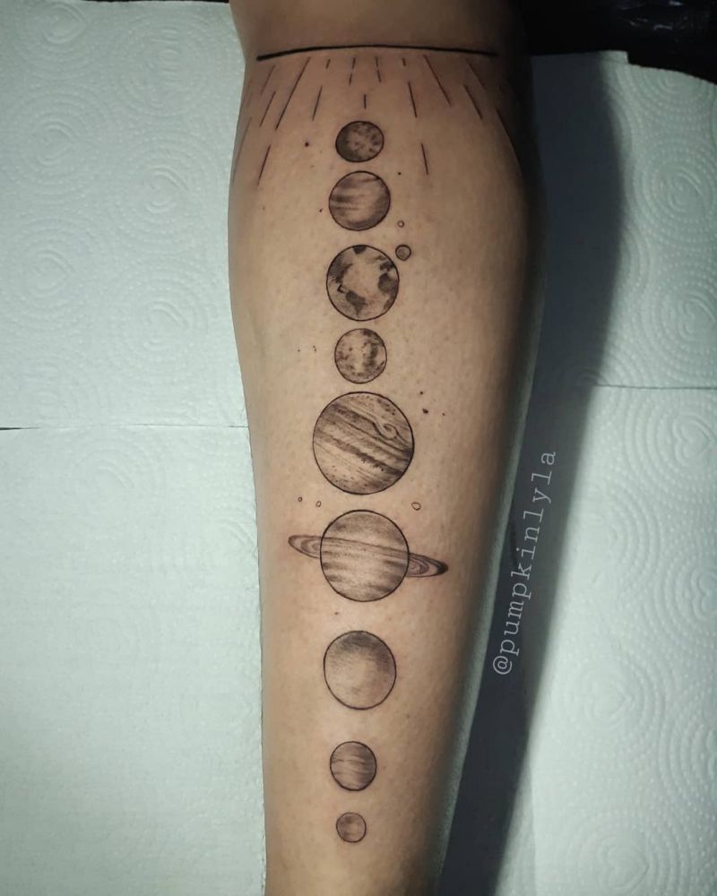 30 Pretty Solar System Tattoos You Must Love