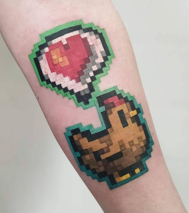 30 Pretty Pixel Tattoos You Need to Copy