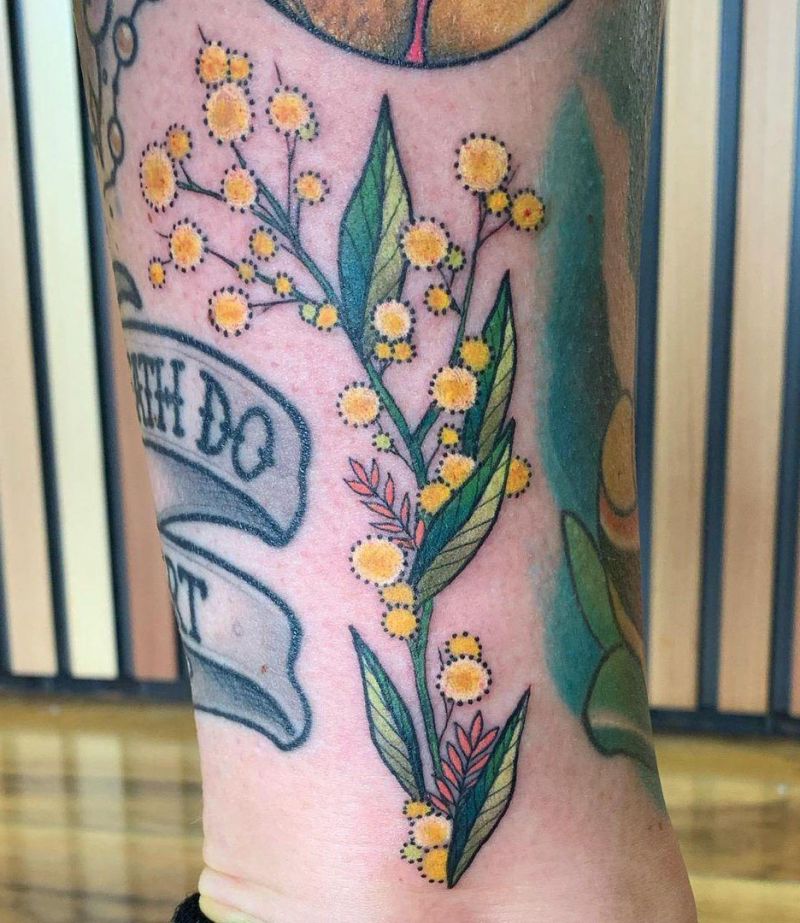 30 Pretty Wattle Tattoos You Need to Copy