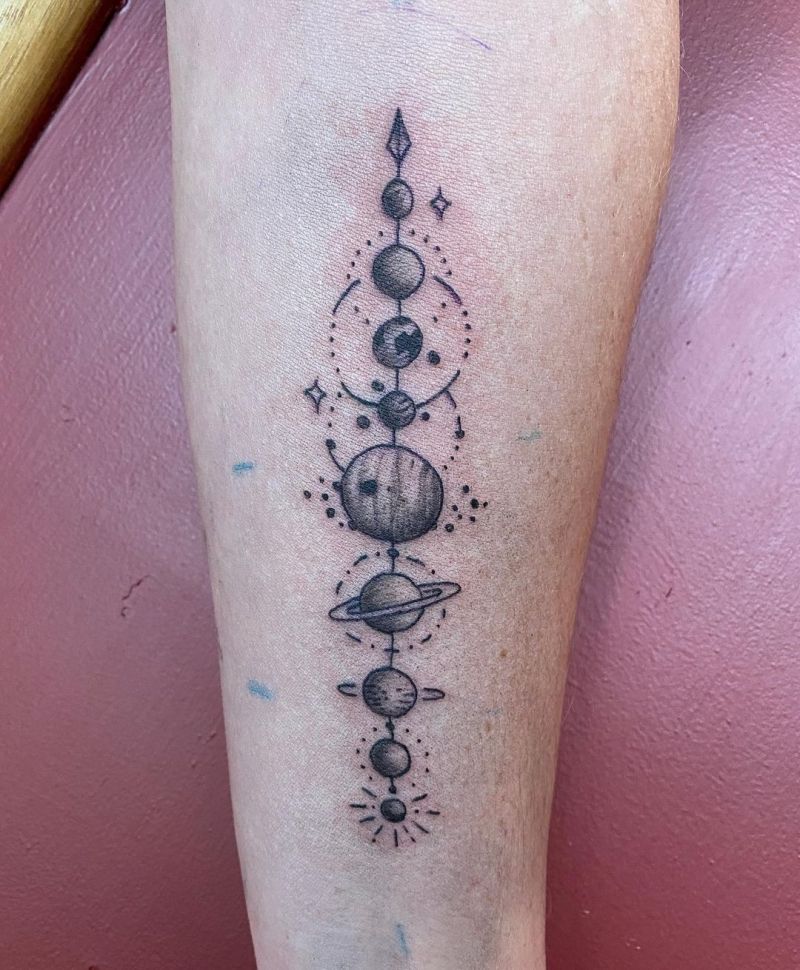 30 Pretty Solar System Tattoos You Must Love