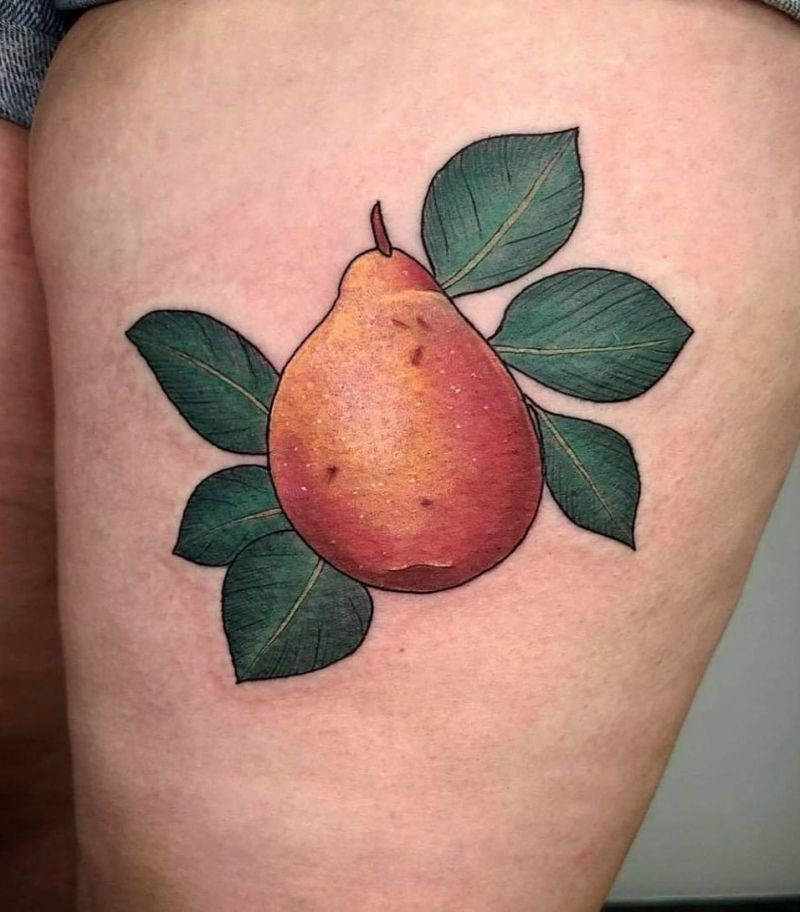 30 Pretty Pear Tattoos You Must Love