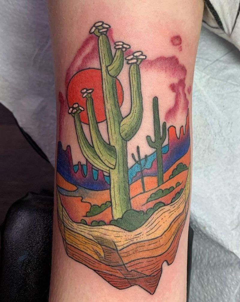 30 Pretty Saguaro Tattoos You Will Love