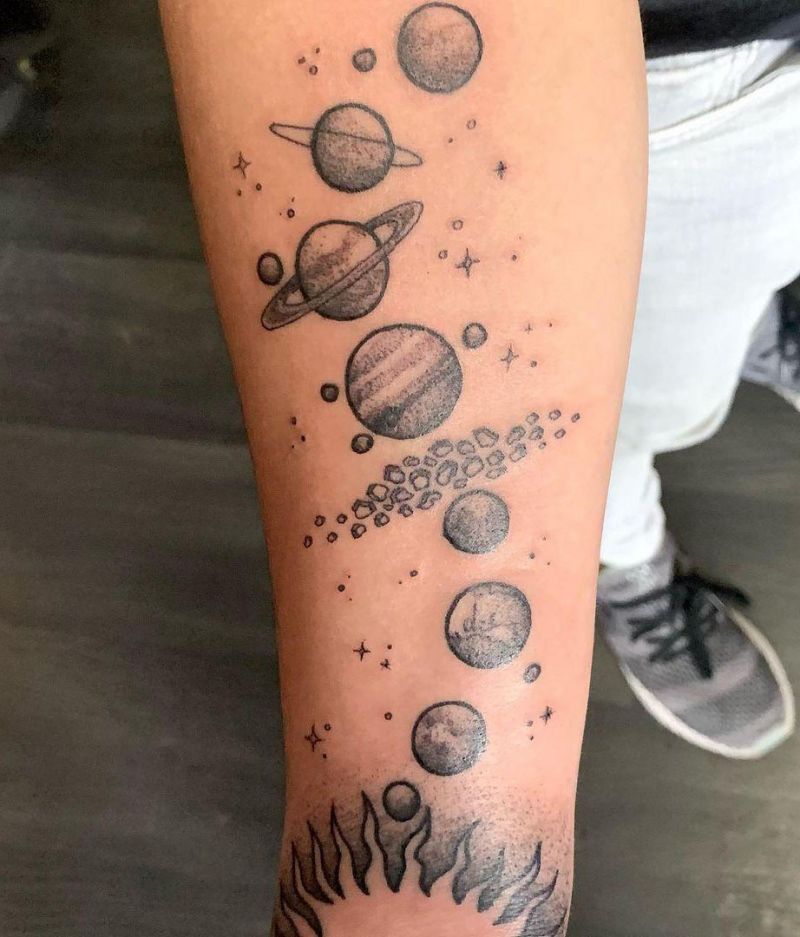 30 Pretty Solar System Tattoos You Must Love