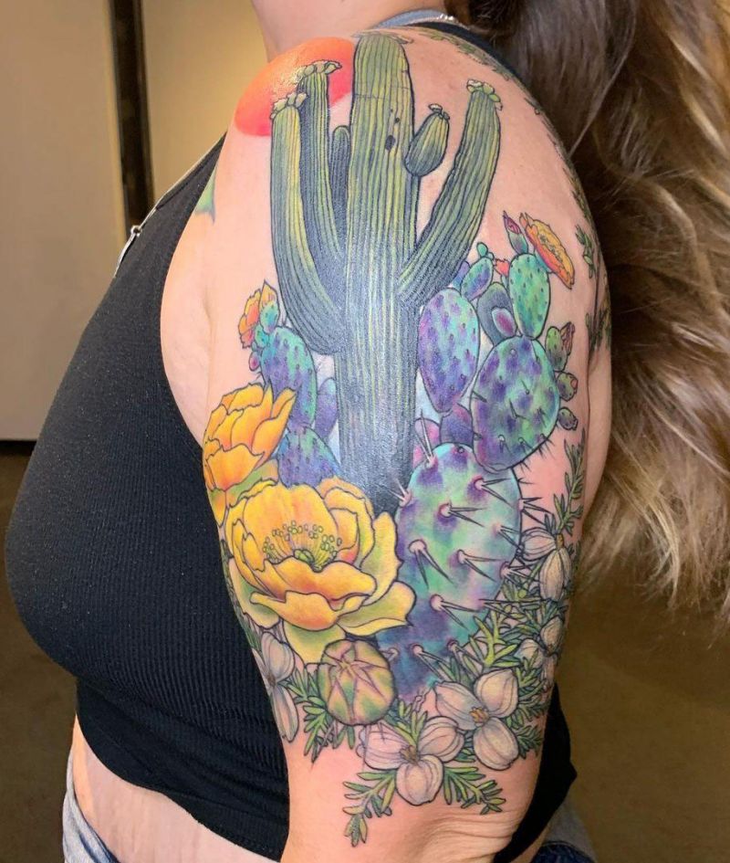 30 Pretty Saguaro Tattoos You Will Love