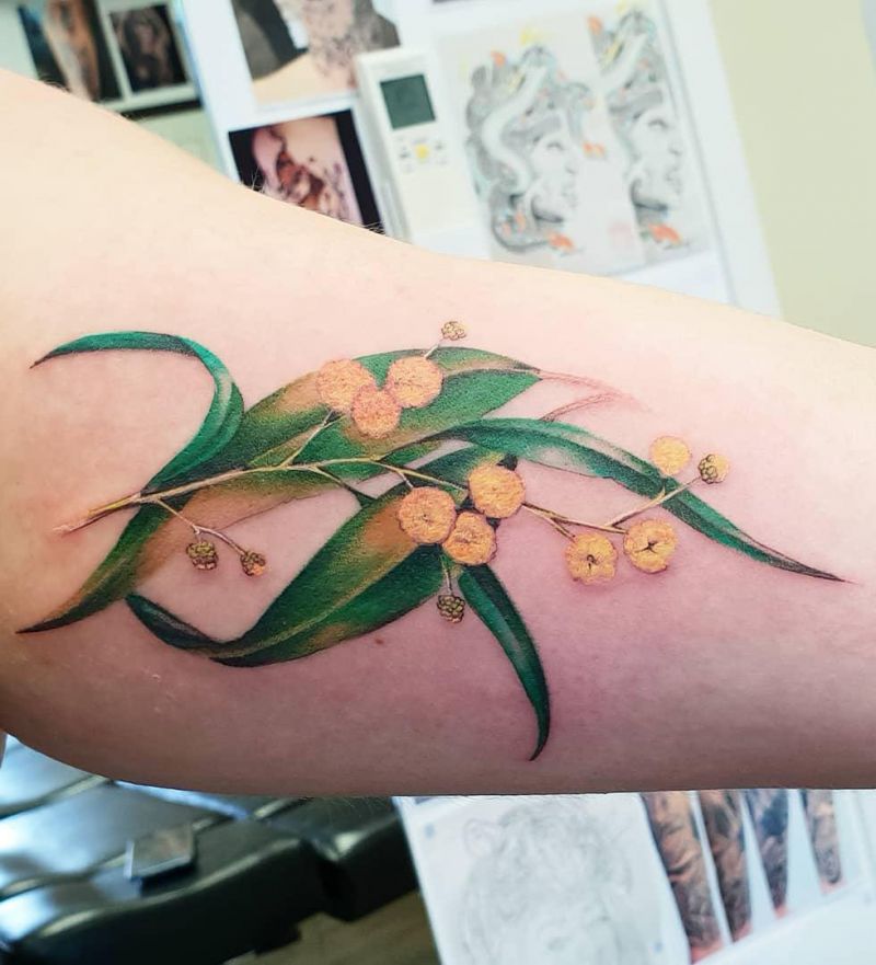 30 Pretty Wattle Tattoos You Need to Copy