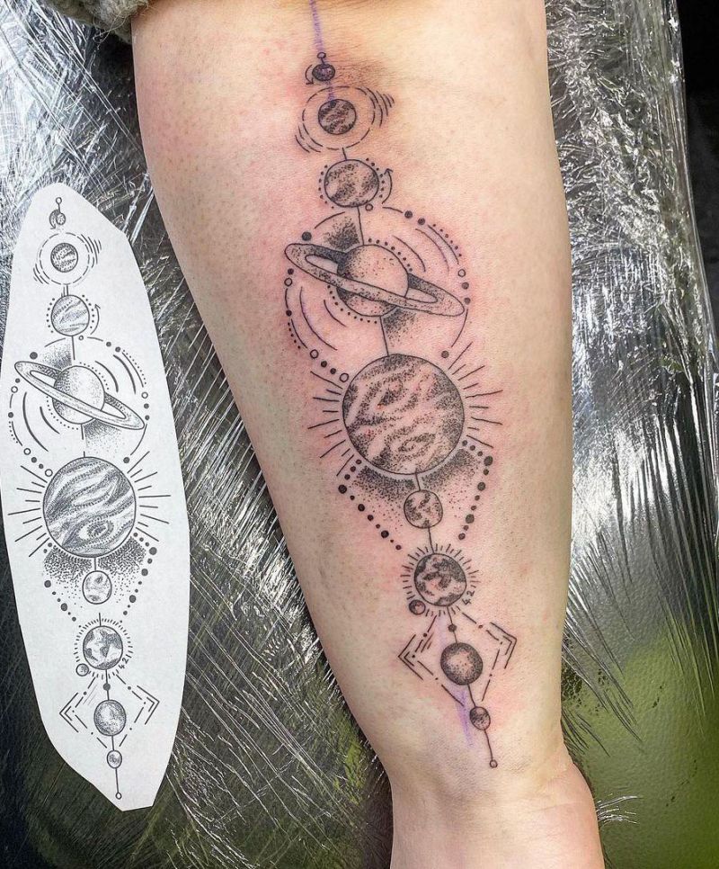 30 Pretty Solar System Tattoos You Must Love