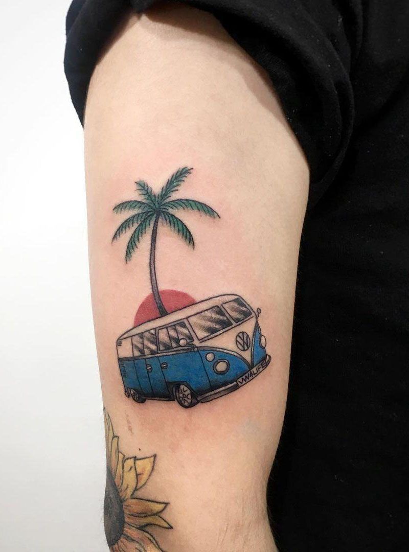 30 Pretty Bus Tattoos You Can Copy