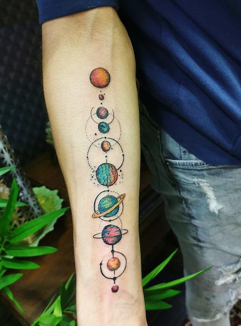 30 Pretty Solar System Tattoos You Must Love