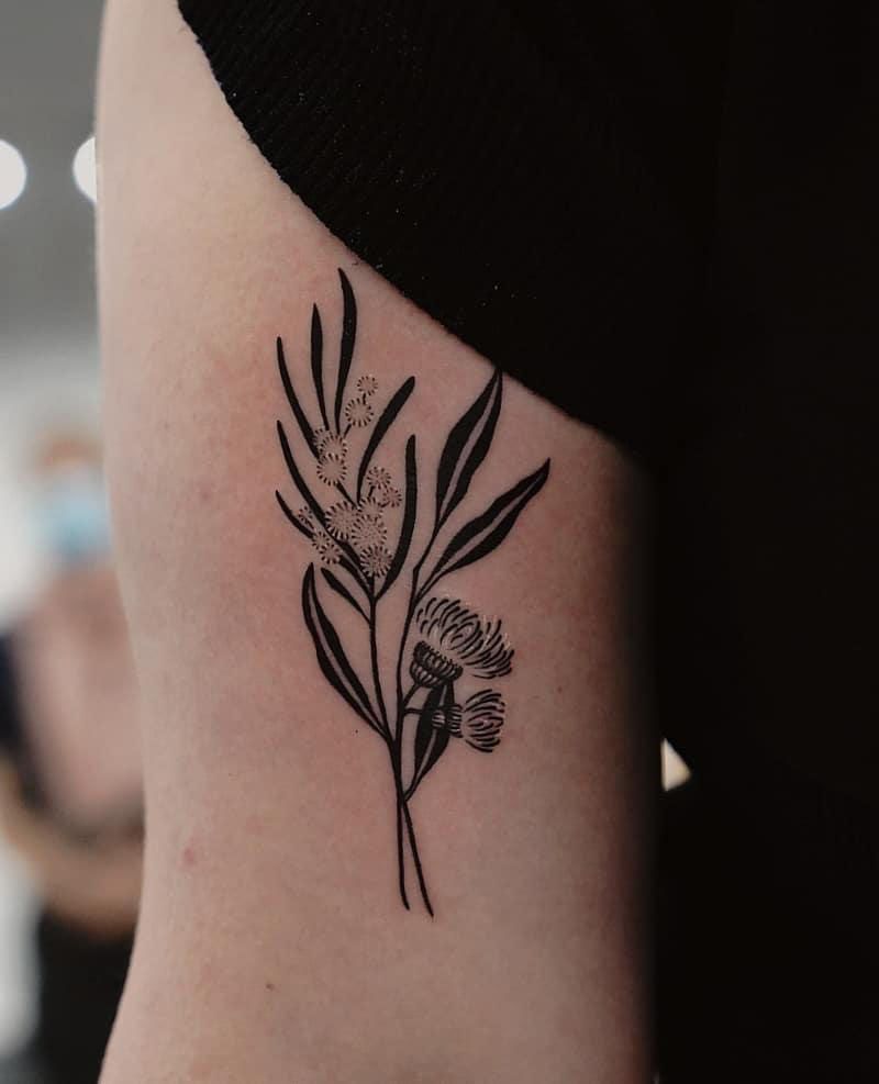 30 Pretty Wattle Tattoos You Need to Copy