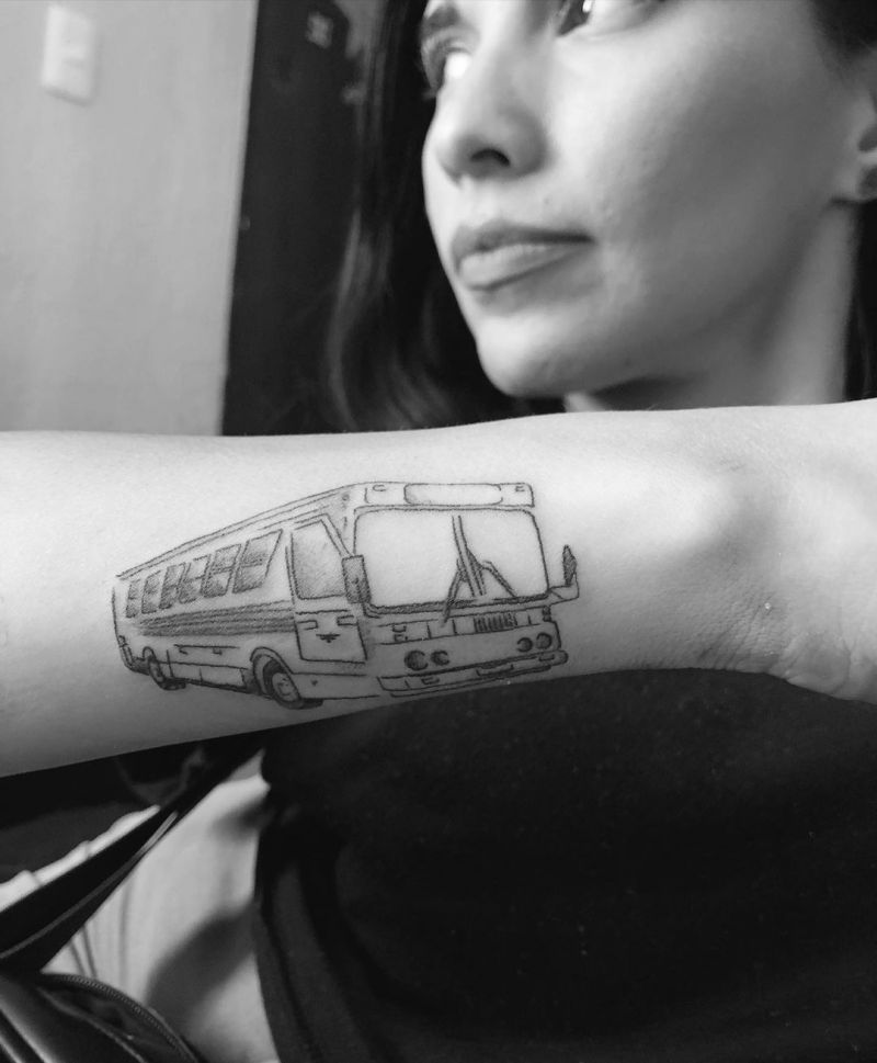 30 Pretty Bus Tattoos You Can Copy