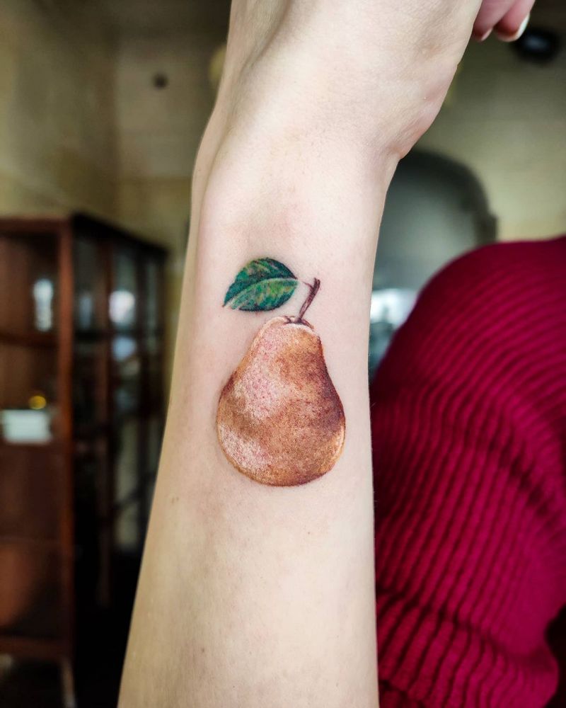 30 Pretty Pear Tattoos You Must Love