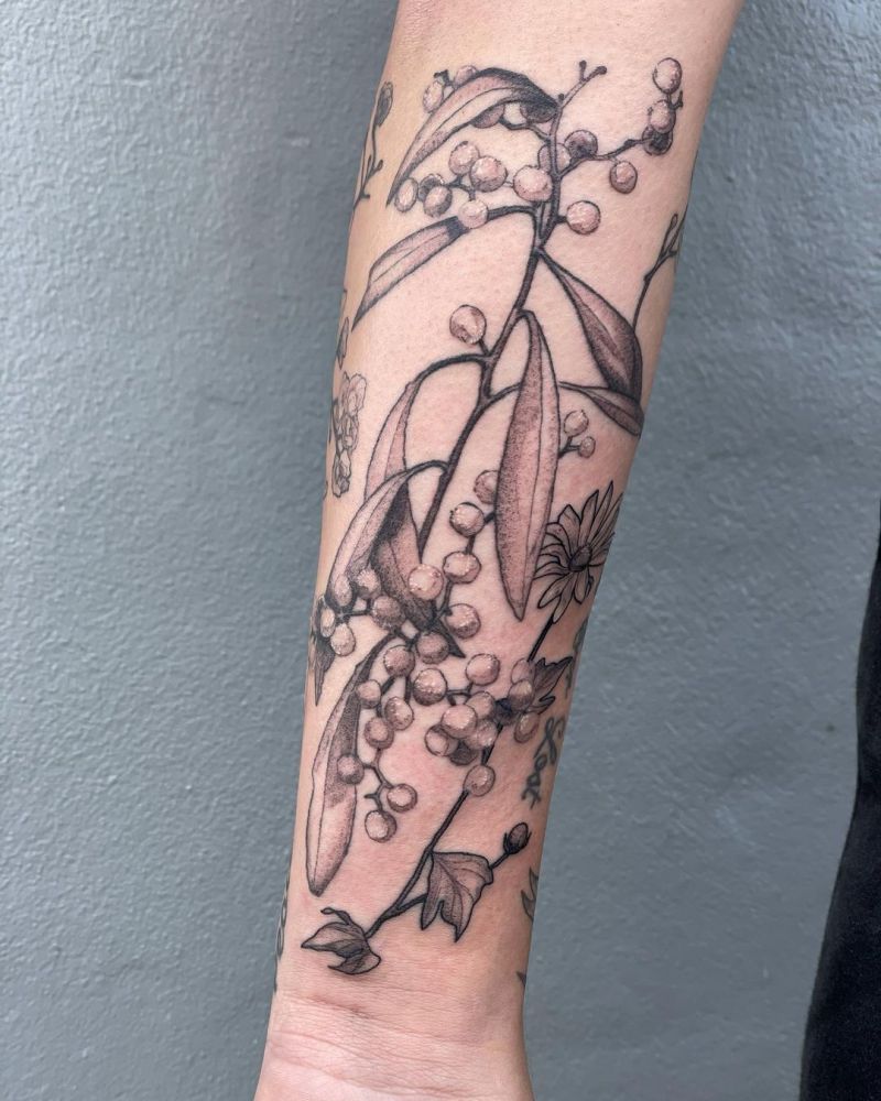 30 Pretty Wattle Tattoos You Need to Copy