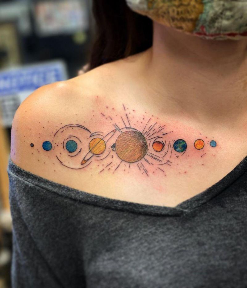 30 Pretty Solar System Tattoos You Must Love